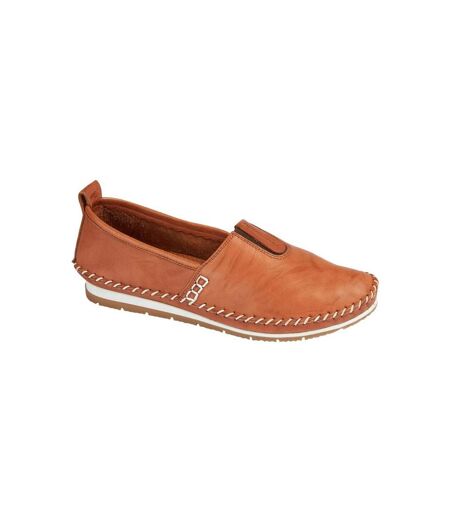 Mod Comfys Womens/Ladies Softie Leather Loafers (Tan) - UTDF2057