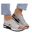 Womens/ladies Wedge Sandals Grey Rieker-2