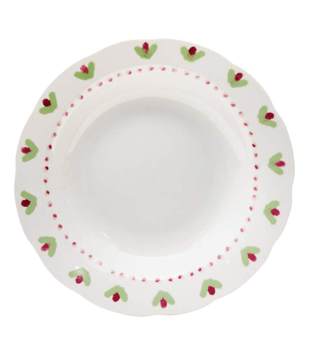 Lot de 6 Assiettes Creuses Fleur de Rose 23cm Multicolore-1