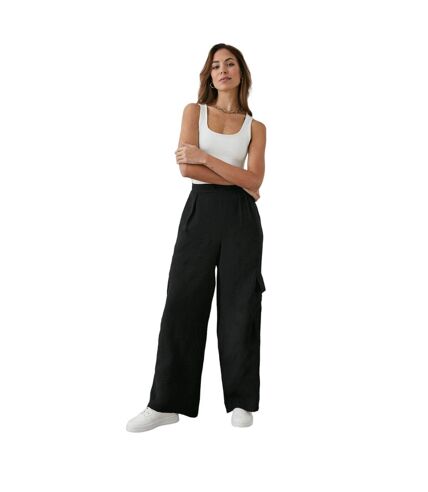 Principles Womens/Ladies Cargo Pocket Wide Leg Pants (Black) - UTDH6285