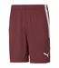 Short De Foot Motif/style Rayure Latérale Teamliga Homme Bordeaux Blanc Puma-1