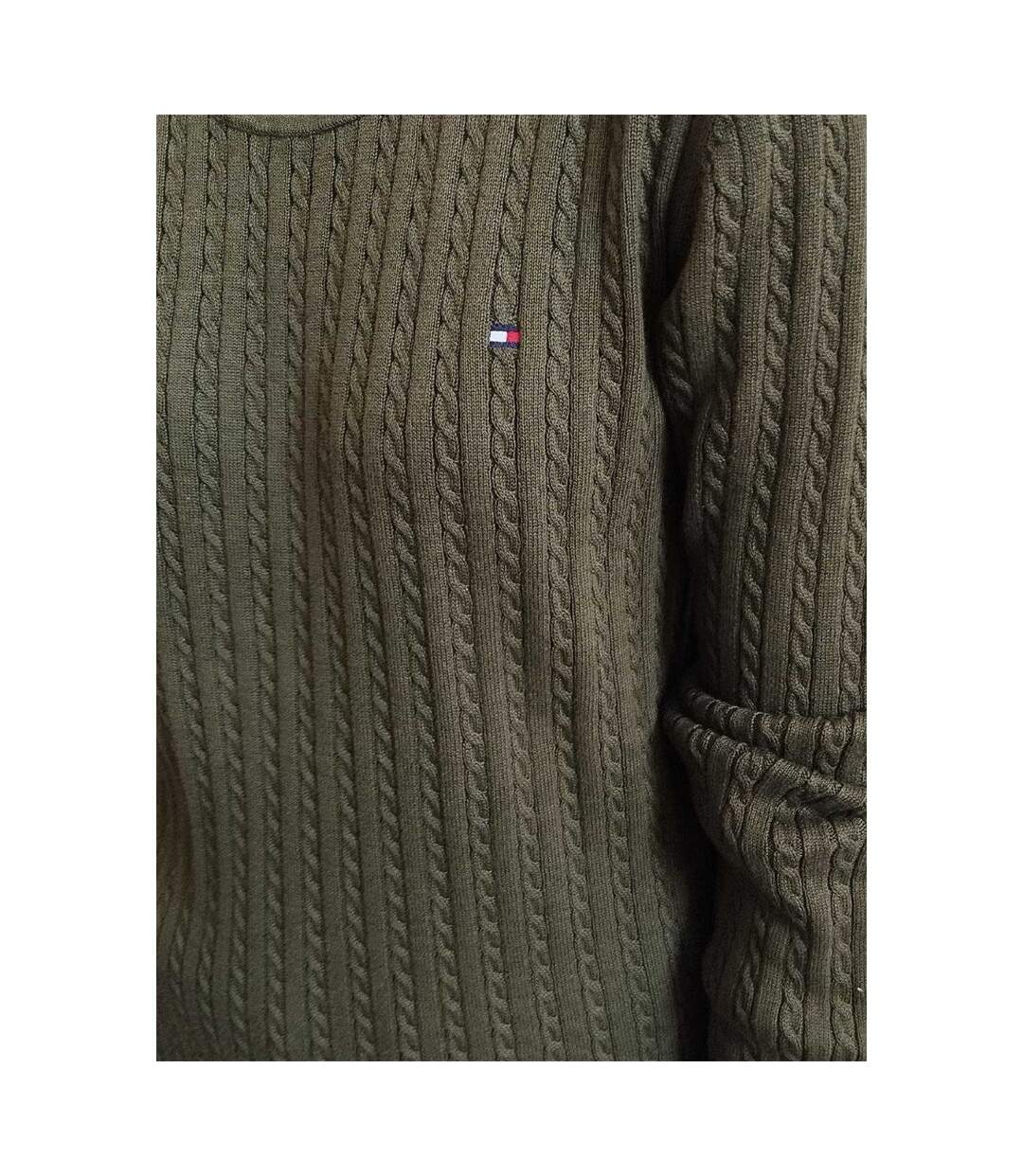 Sweat Motif/style Maille Torsadée Femme Vert Tommy Hilfiger-3