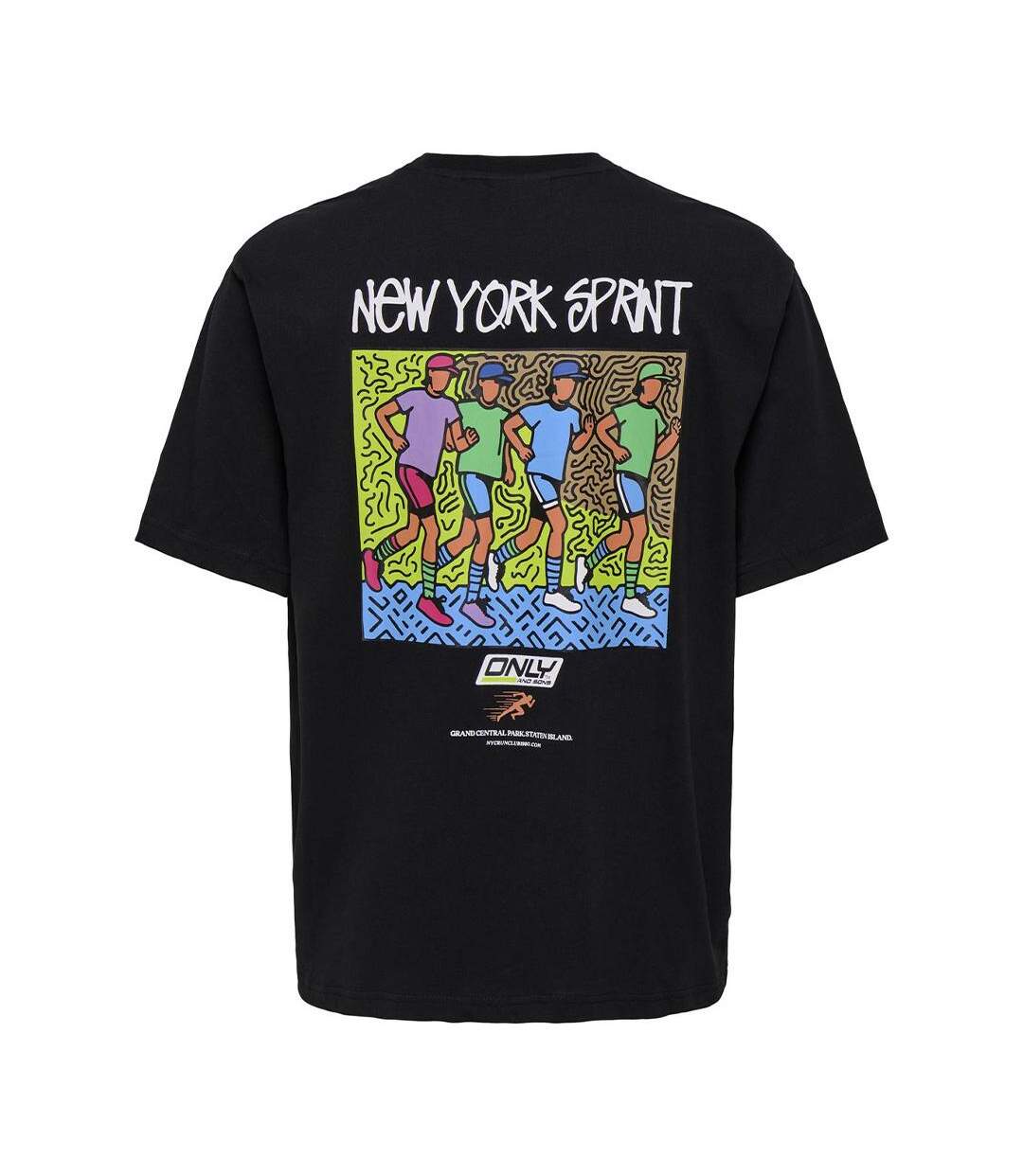 T-shirt noir homme only & sons print logo rlx-2
