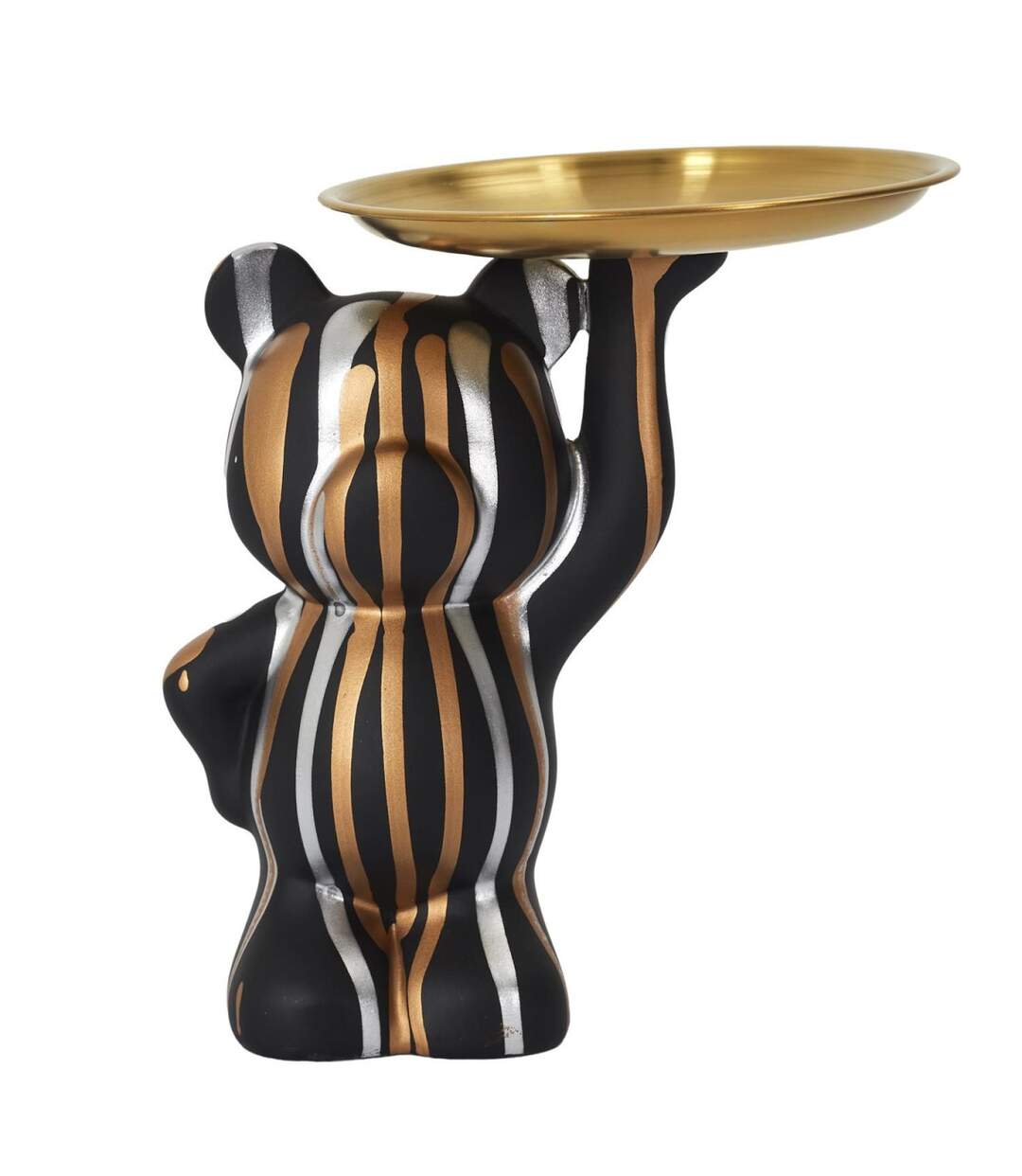 Vide-Poche Statue Ourson 23cm Noir-2
