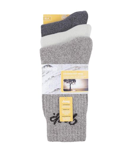 3 Pairs Ladies Ribbed Outdoor Boot Socks