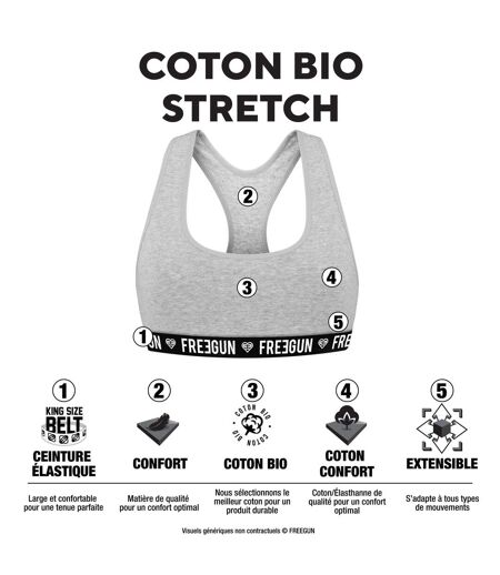 Brassière femme en coton bio Freegun