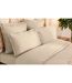 Parure de Lit 3 Pièces Percale 260x240cm Beige Lin-2