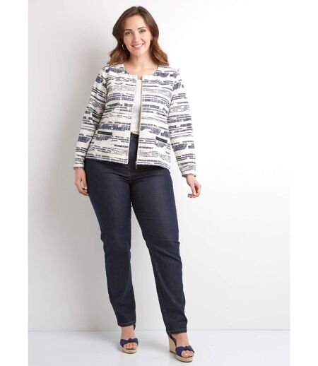 Veste courte sans col zippée irisée