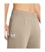 Womens/ladies Terry Towel Cropped Wide Leg Tracksuit Bottoms Brown Under Armour-4