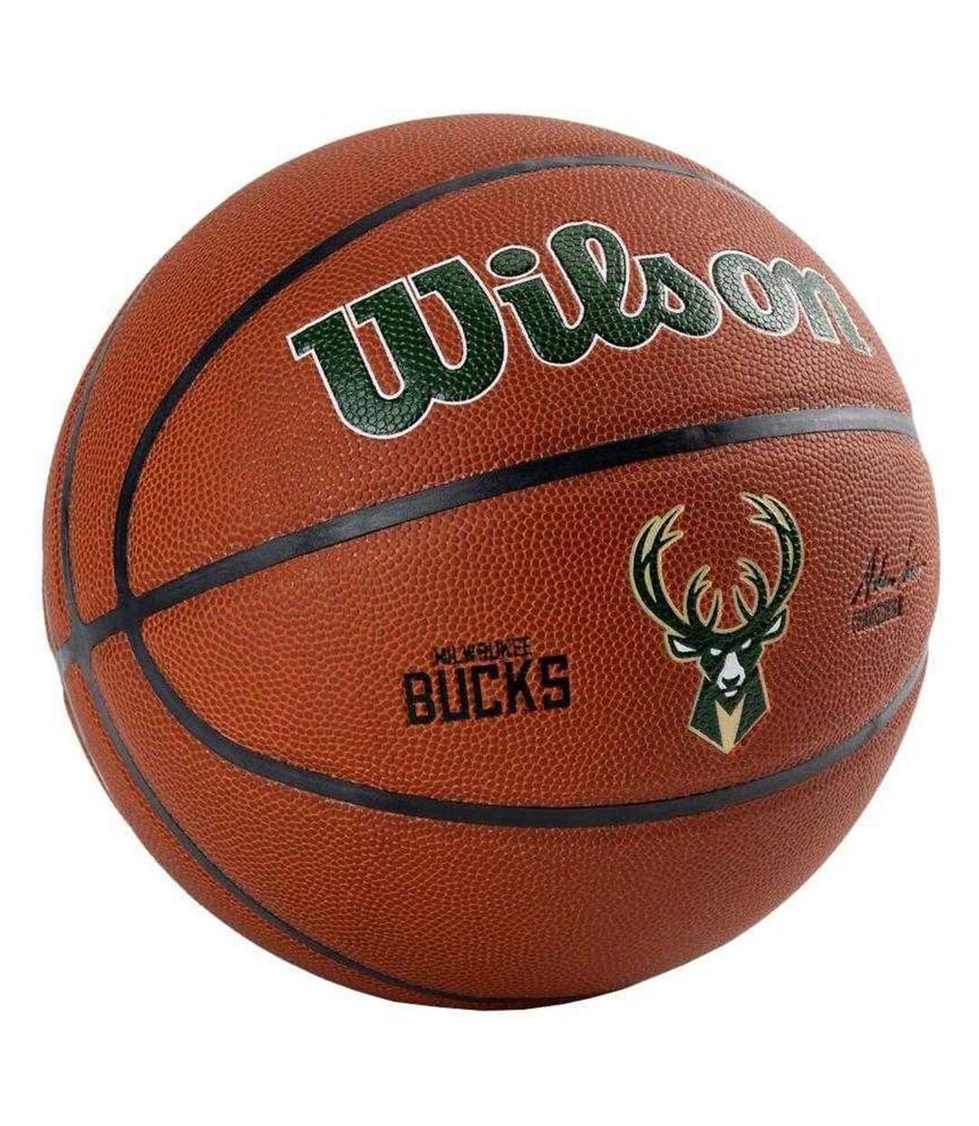 Ballon De Basket Motif/style Milwaukee Bucks Team Alliance Taille 7 Marron Wilson-2