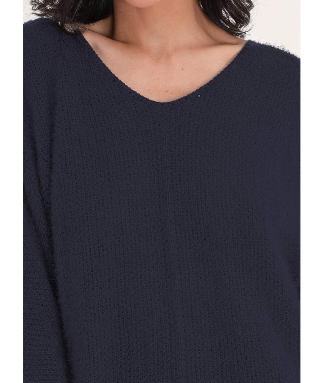 Pull femme manches longues - Couleur bleu marine