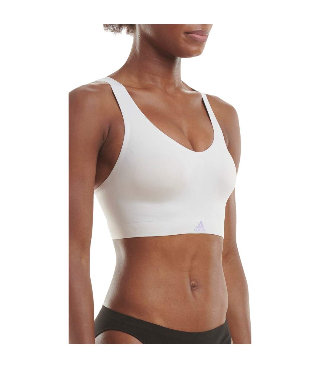 Womens/ladies 2 Ply Sports Bra Dash Grey Adidas-3