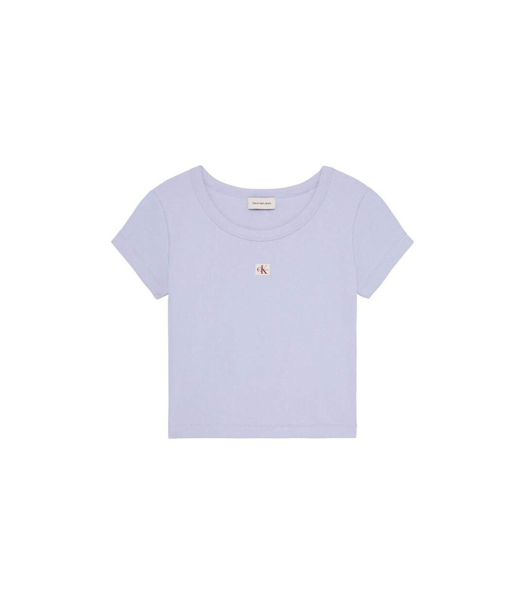 Womens/ladies Ribbed Woven Crop Top Cosmic Sky Calvin Klein-1