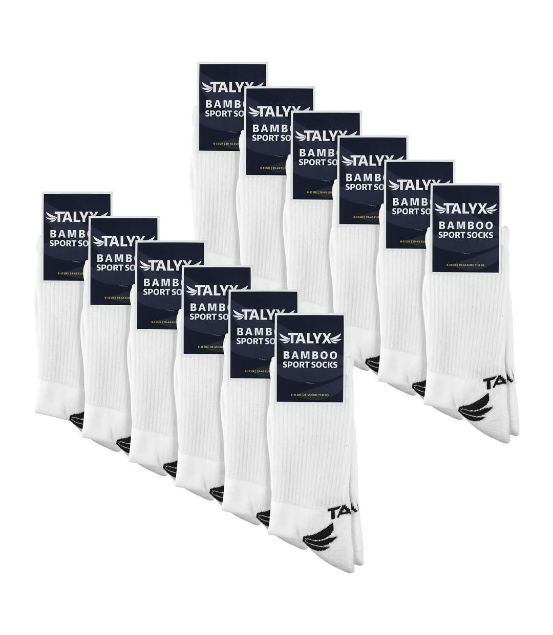 TALYX - Lot de 12 Chaussettes Sport Homme Bambou Renforcées & Douces-2