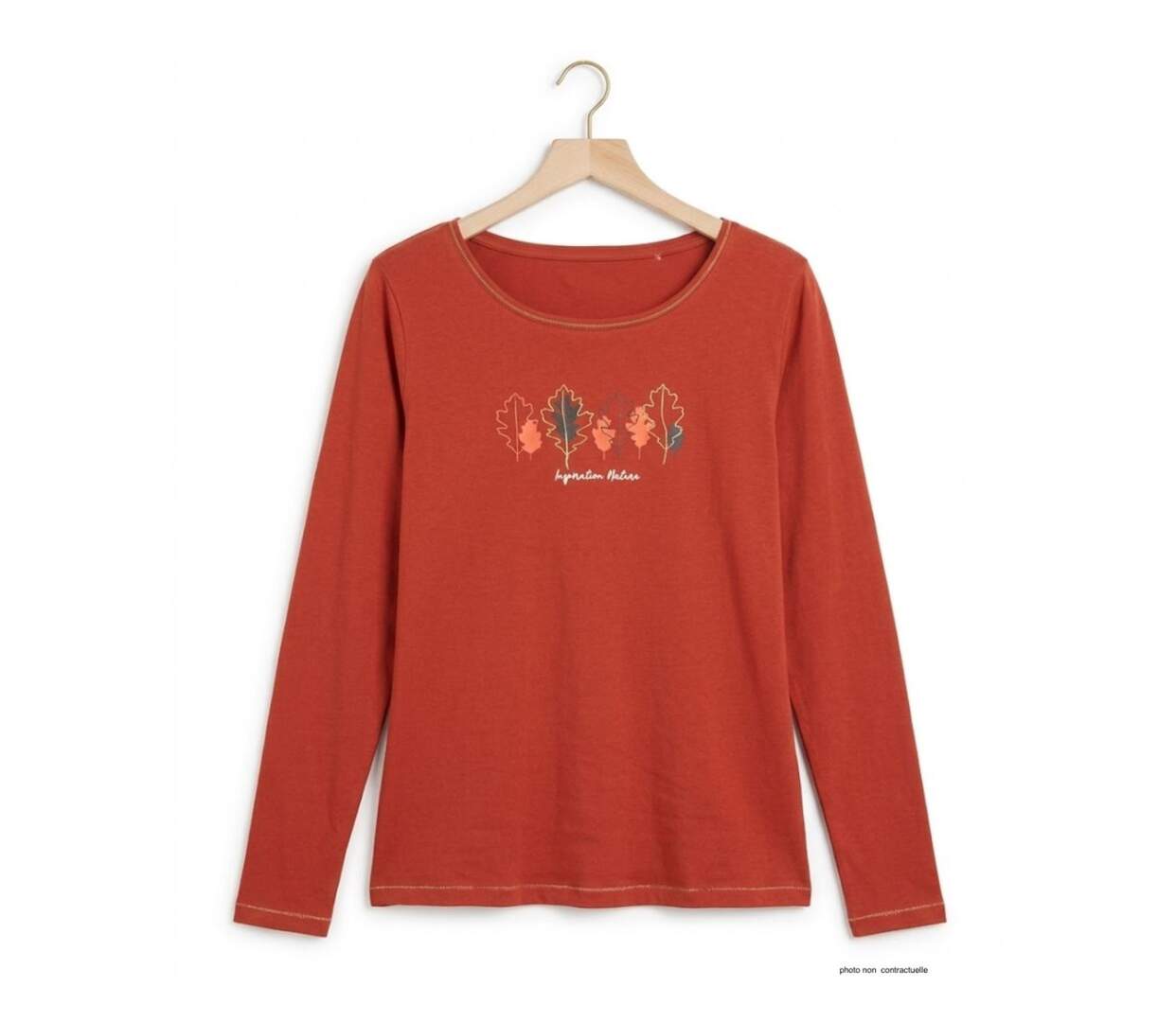MAYFLOWER NOBODY3 – Tee-shirt manches longues orange éclatant et détails Lurex pour un style vitaminé-2