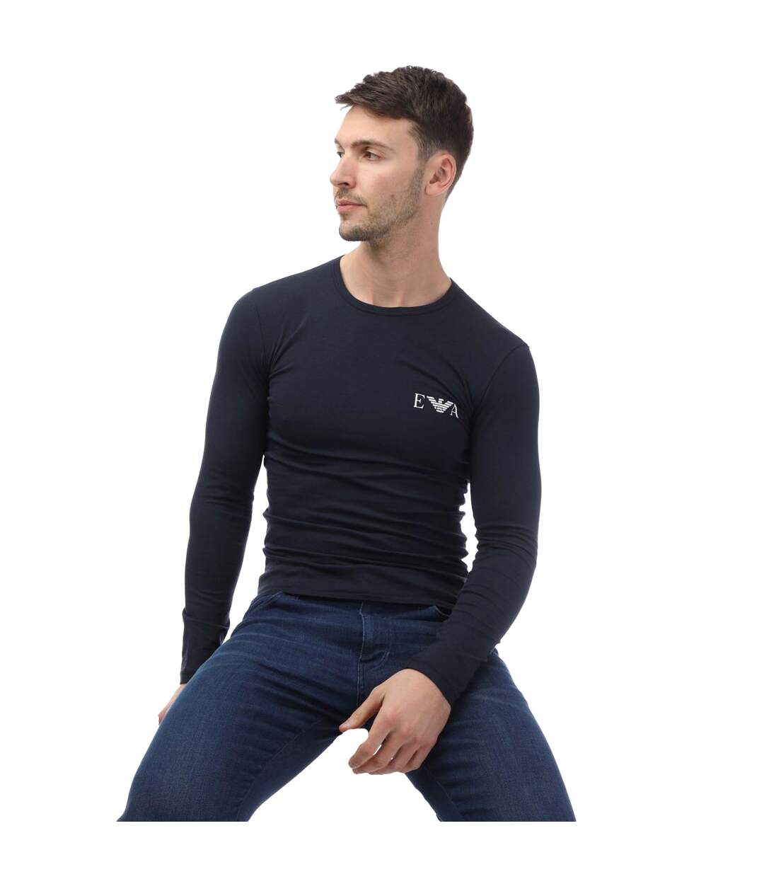 T-shirt Manches Longues Homme Bleu Marine Emporio Armani-1