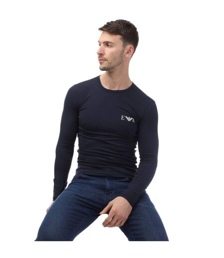 T-shirt Manches Longues Homme Bleu Marine Emporio Armani