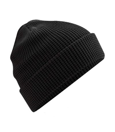 Beechfield Waffle Organic Cotton Beanie (Black) - UTBC4986