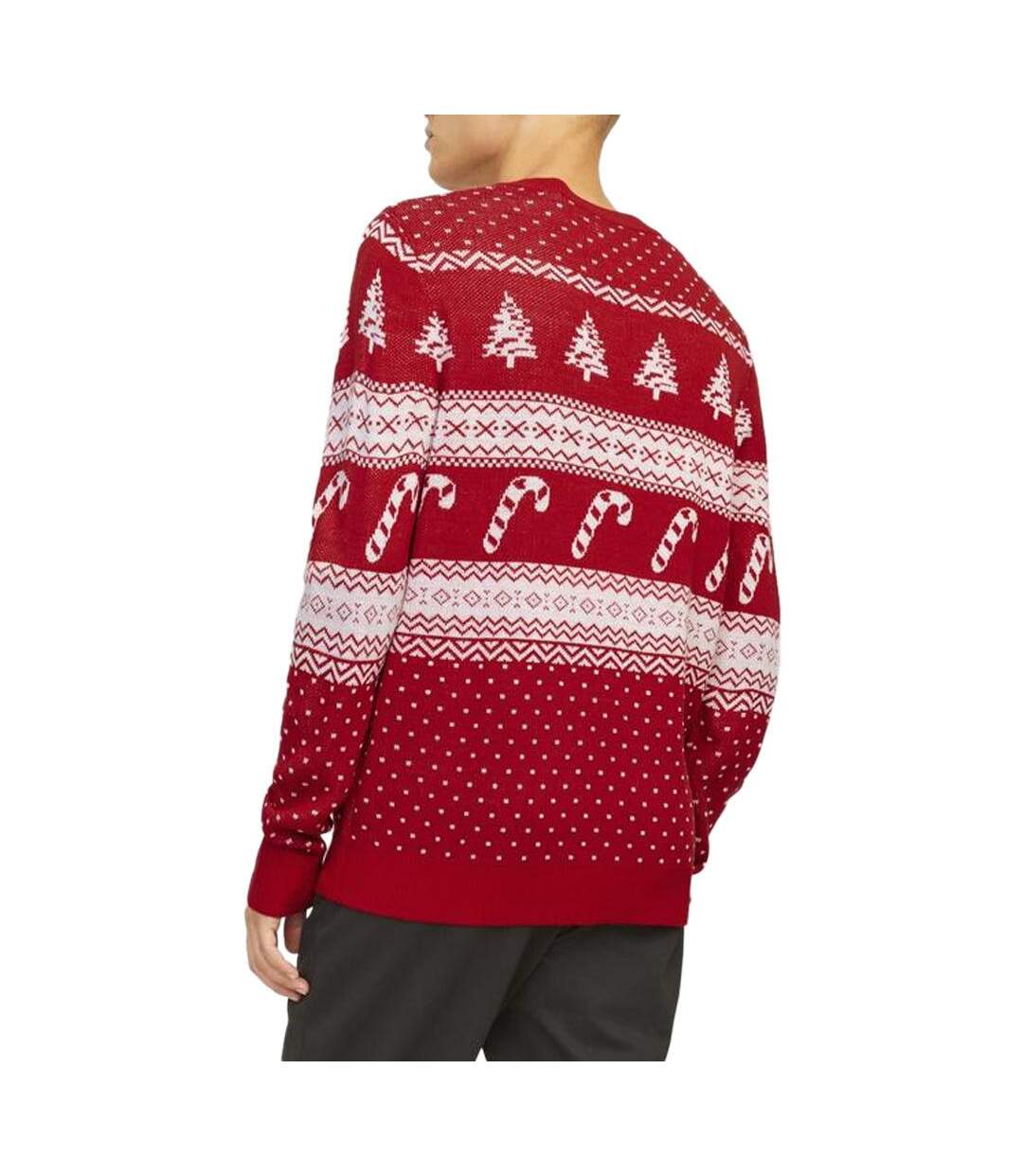 Pull de noël rouge homme jack & jones gabriel-2