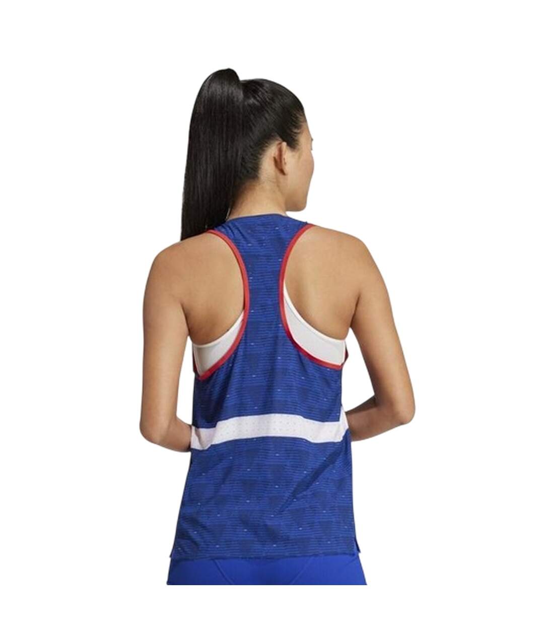 Womens/ladies Adizero France Vest Top Lucid Blue Adidas-3