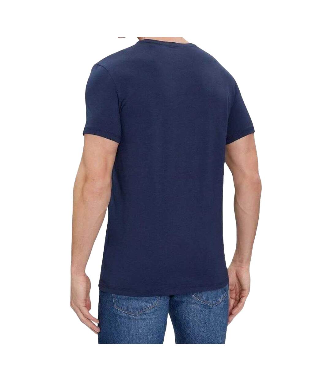 T-shirts Motif/style Logo Homme Bleu Marine Guess-3