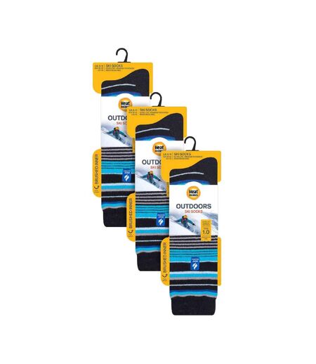 3 Pack Mens Patterned Lightweight Thin 1.0 TOG Thermal Knee High Ski Socks