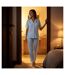 OZABI Pyjama Femme Long Boutonné Dentelle Tissu Ultra Léger-4