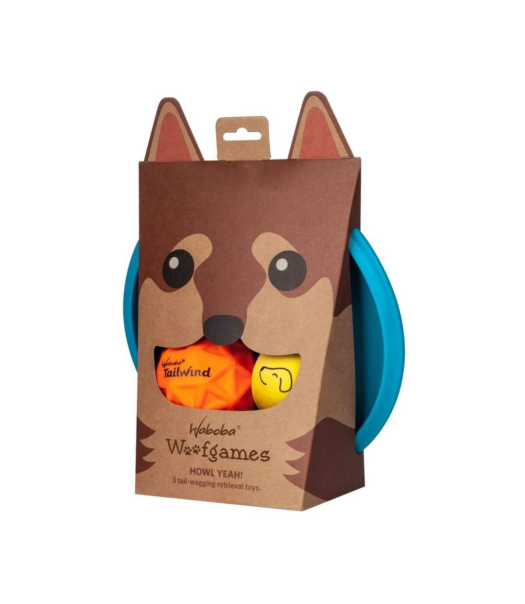 Woofpack dog ball set one size brown Waboba-2