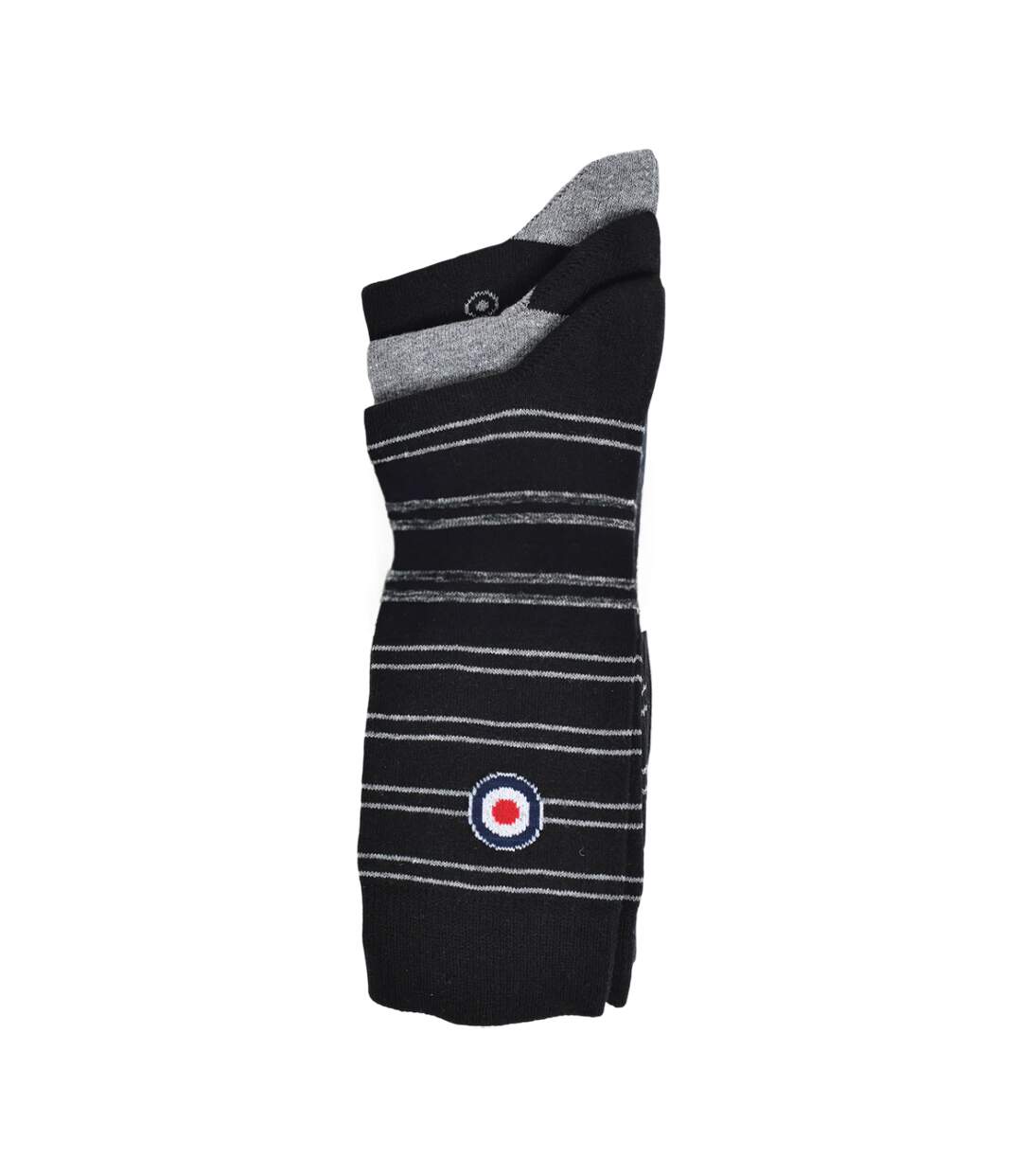 Pack Of 3  Mens Target Socks  Black Grey Lambretta-2