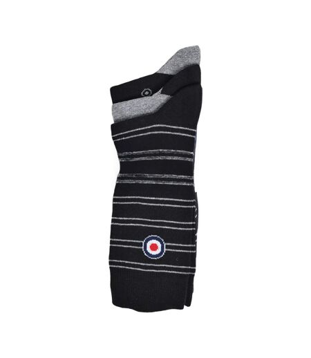 Pack Of 3  Mens Target Socks  Black Grey Lambretta