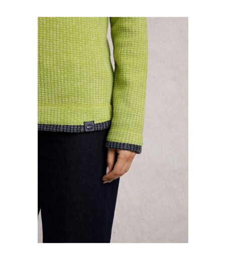 Womens/ladies beye grid eco friendly quarter zip fleece top tarragon Weird Fish