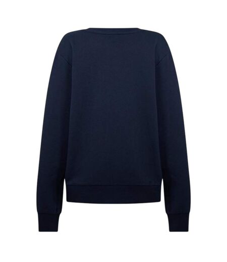 Womens/ladies Ribbed Cuff Relaxed Fit Sweatshirt Navy Print Umbro