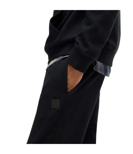 Mens Patch Logo Tracksuit Bottoms Black Boss