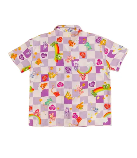 Chemise Manches Courtes Motif/style À Carreaux Adulte Violet Care Bears