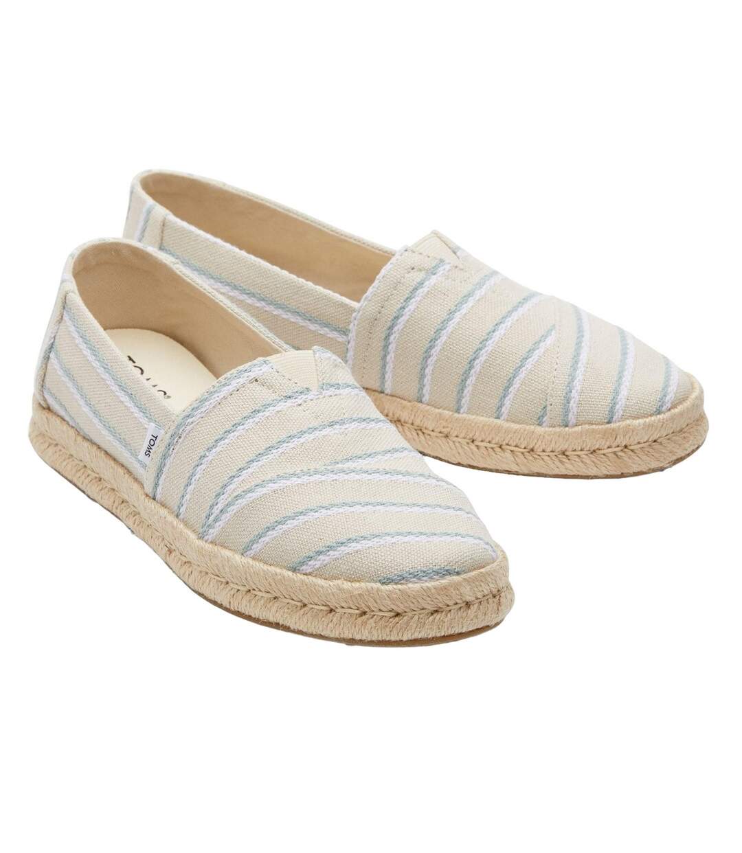 Womens/ladies Alpargata 2.0 Woven Stripes Rope Wrap Shoes Fog Toms-1
