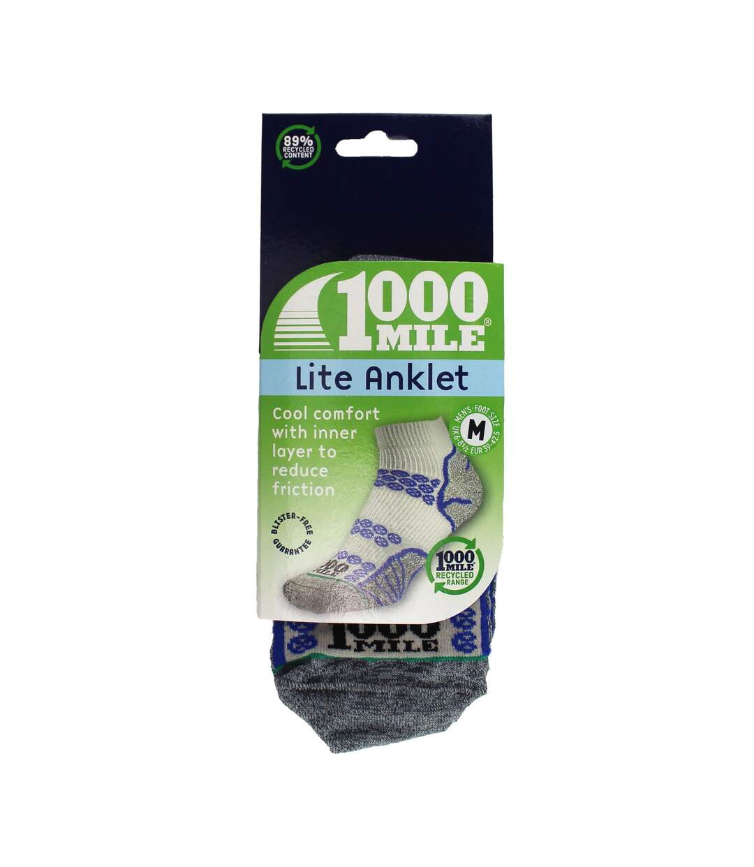 1 Pack Mens Lite Anklet Repreve Double Layer Socks-2