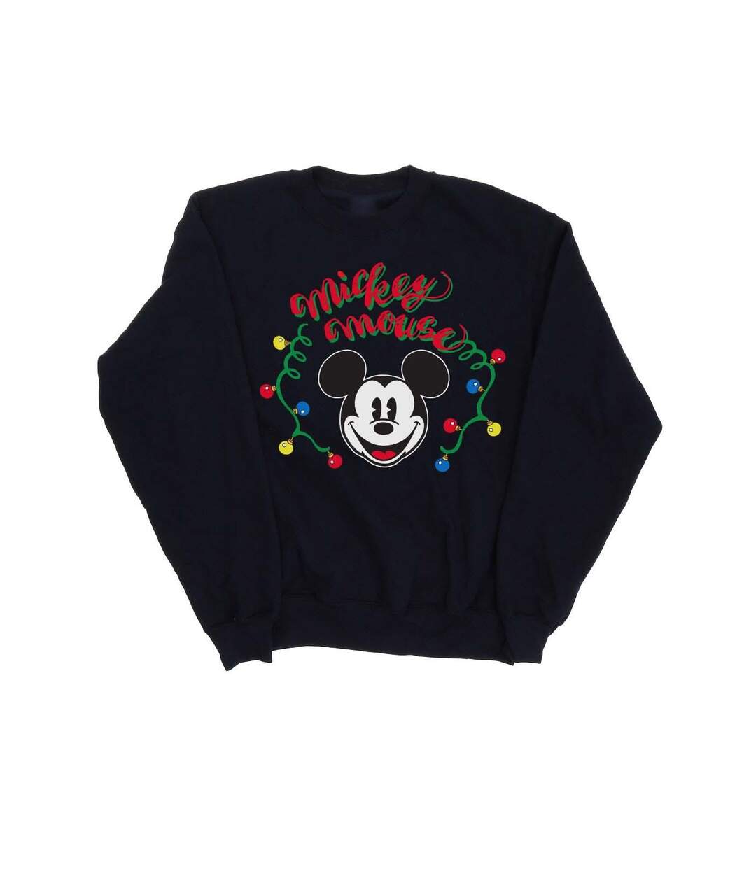 Disney Sweatshirt Womens/Ladies Mickey Mouse Christmas Light Bulbs (Bleu marine) - UTBI28657-1