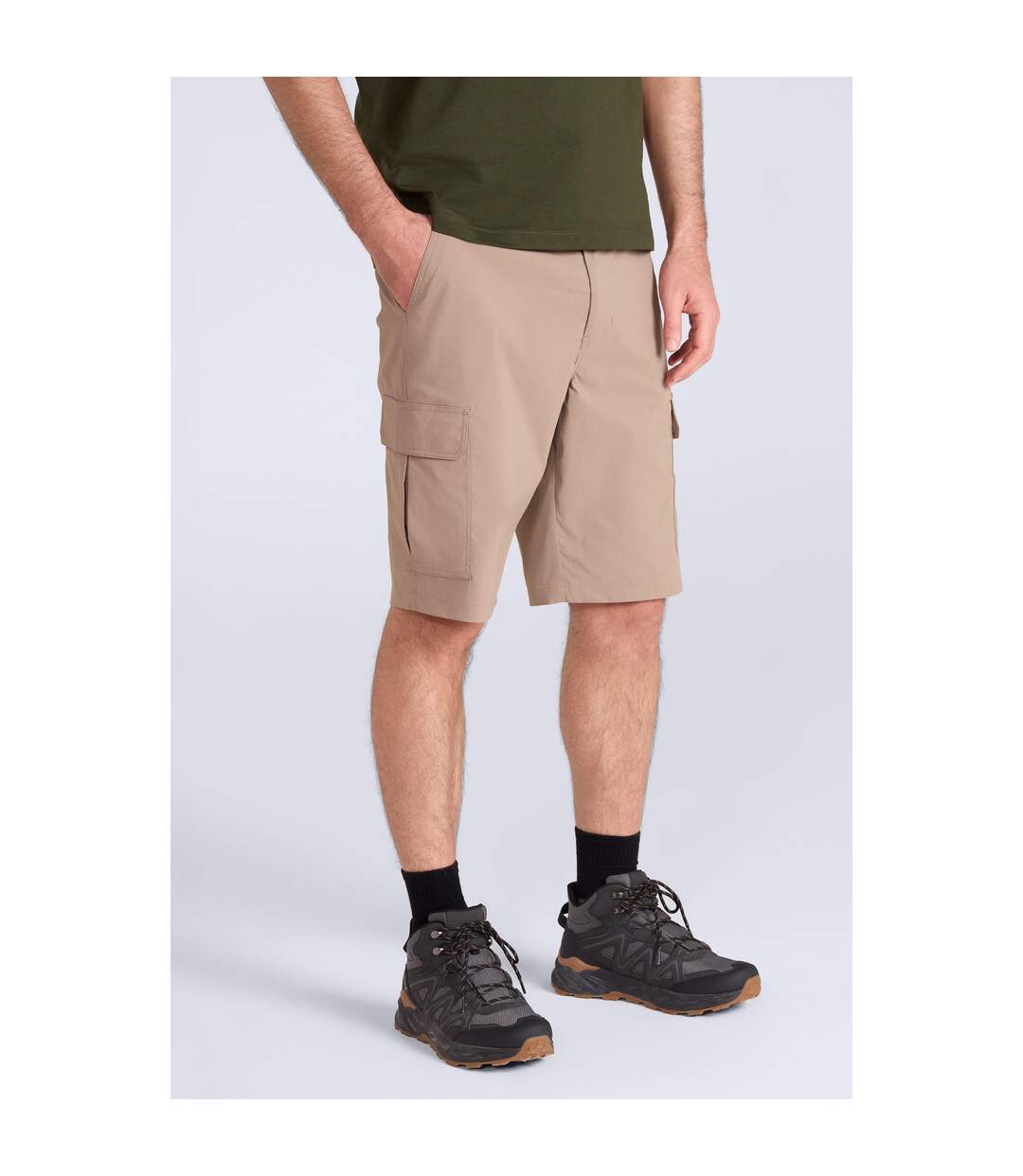 Mens Delta Stretch Cargo Shorts Beige Mountain Warehouse-1