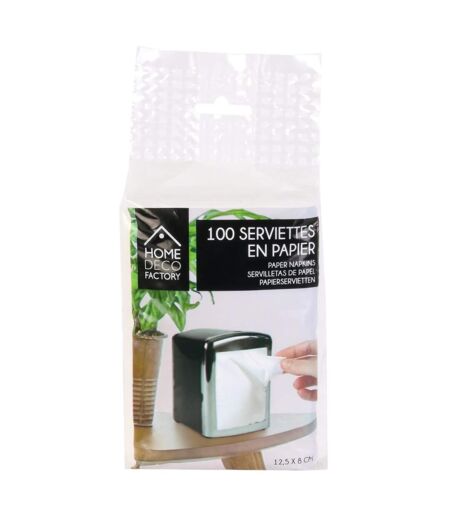 Lot de 100 Serviettes en Papier Distributeur 9x13cm Blanc