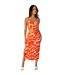 Robe Mi-longue Motif/style Imprimé Girafe Femme Orange AX Paris-2