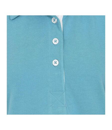 Womens/ladies Contrast Detail Polo Shirt Spearmint Lazy Jacks