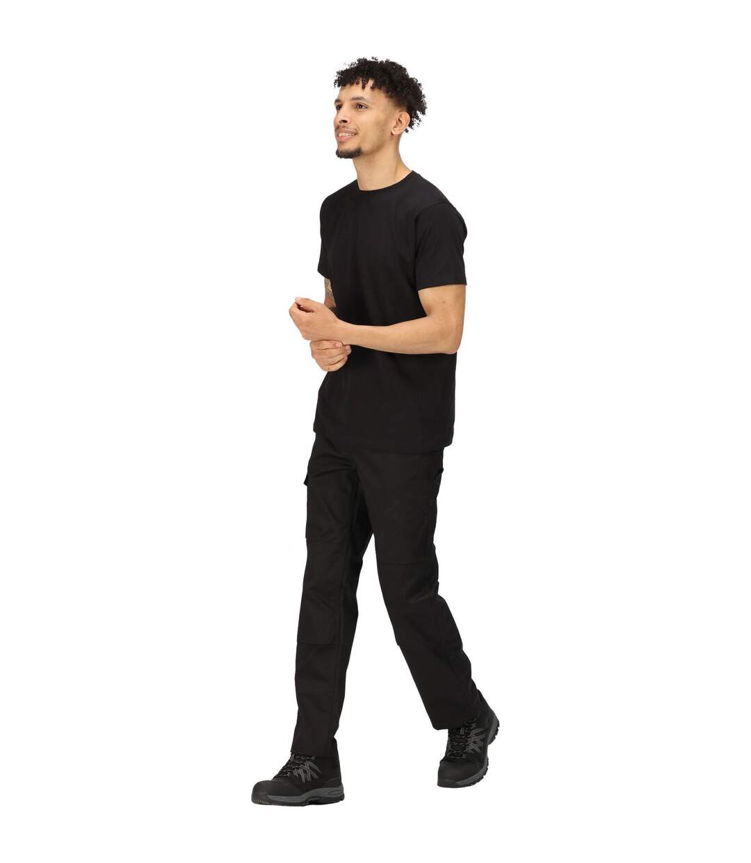 Mens Cotton Soft Touch T-shirt Black Regatta Professional-2