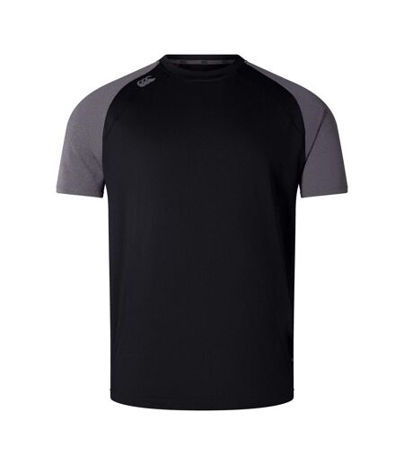 Mens Elite Training T-shirt Black Magnolia Marl Canterbury