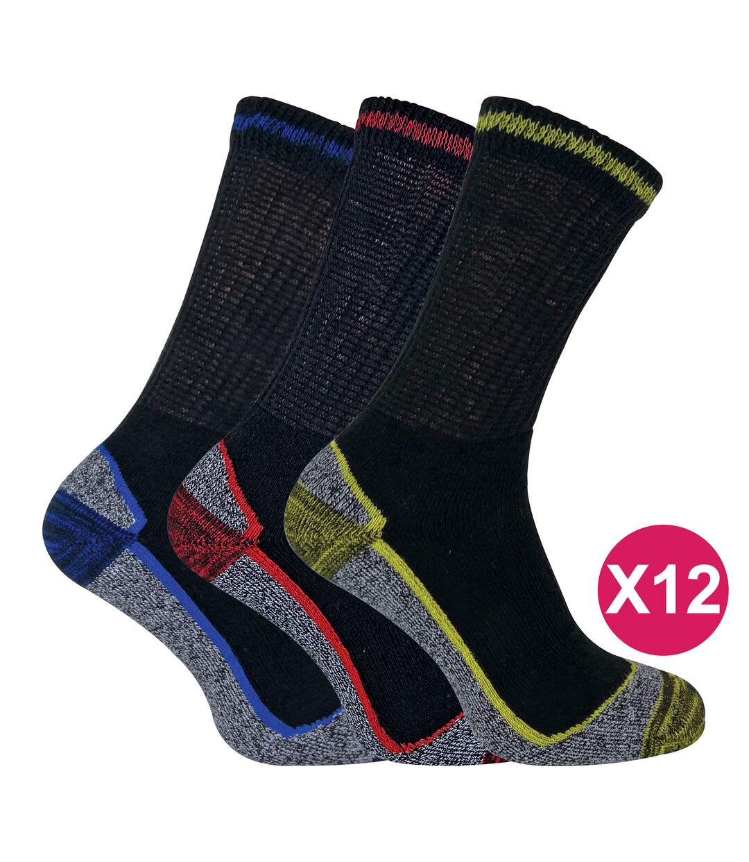 12 paires de chaussettes de travail unisexes en bambou doux et respirantes-1