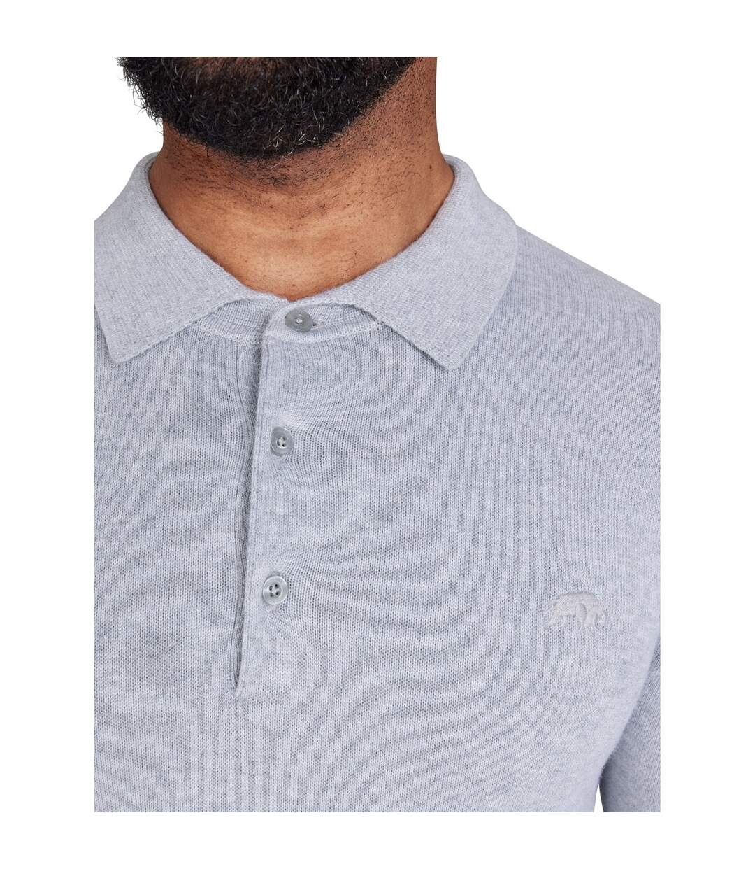 Polo homme gris chiné Raging Bull-4