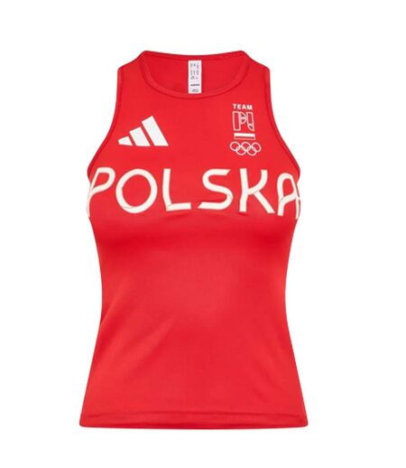 Womens/ladies Poland Olympic Team Slim Tank Top Better Scarlet Adidas