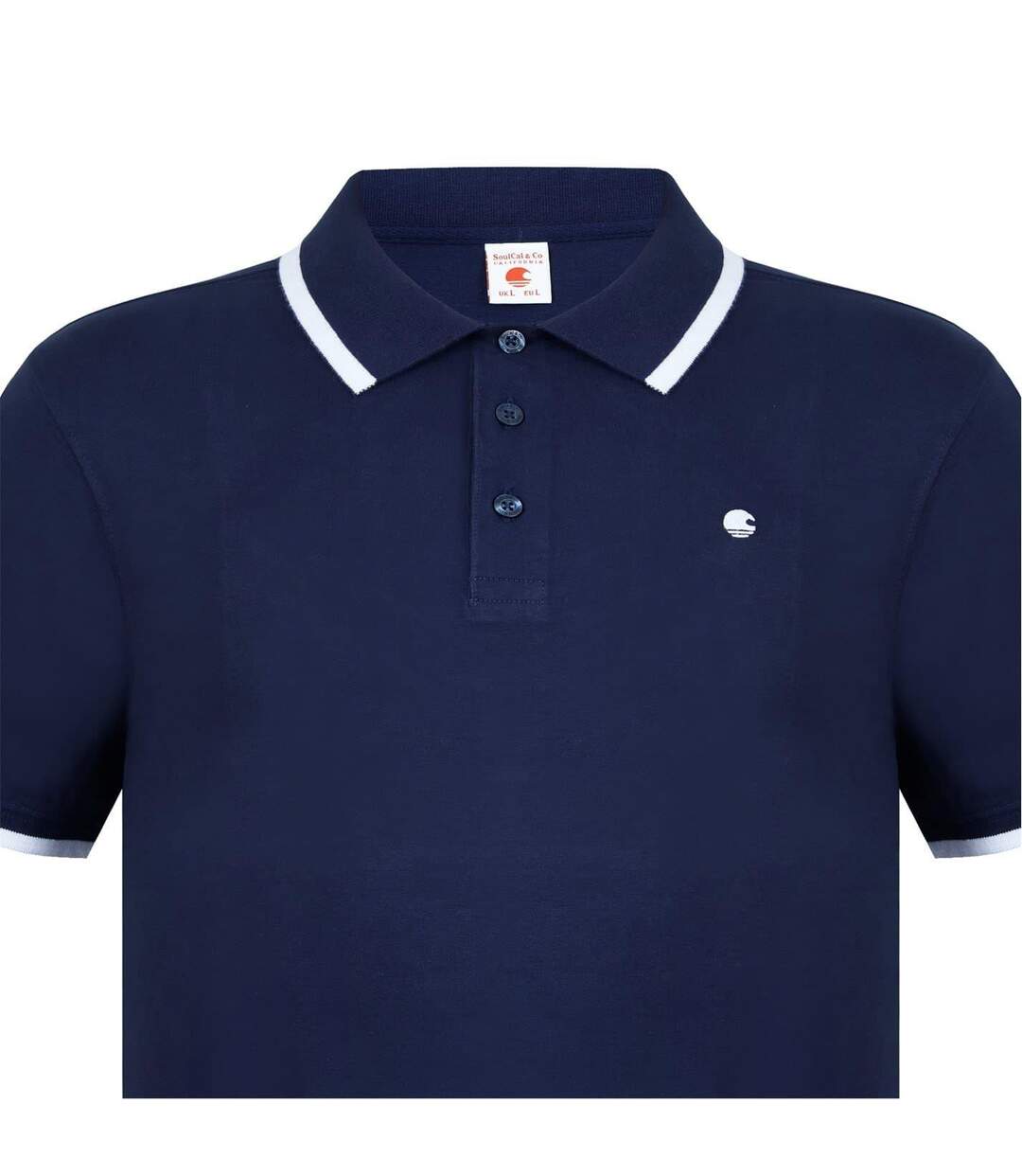 Polo Motif/style Signature Homme Bleu Marine SoulCal-4