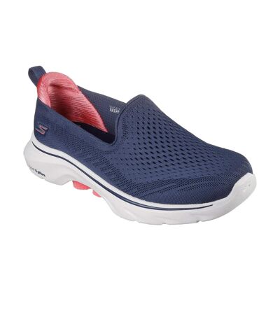 Womens/ladies Go Walk 7 Vina Trainers Navy Coral Skechers