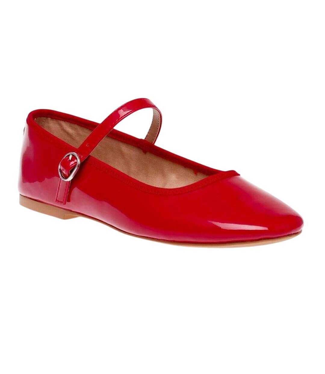 Womens/ladies Mary Jane Ballet Flats Red Steve Madden-3