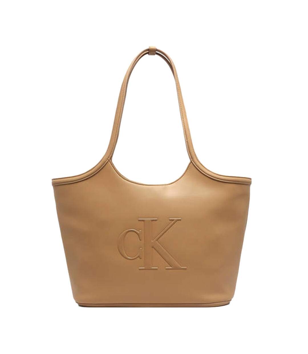 Sac à main camel femme calvin klein jeans bold ck shopper-1